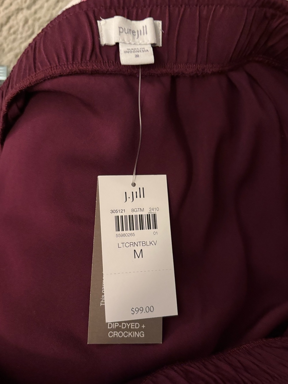 J. Jill Dip-Dyed Maxi Skirt | Burgundy to Plum | Size M | NWT - Picture 7 of 13